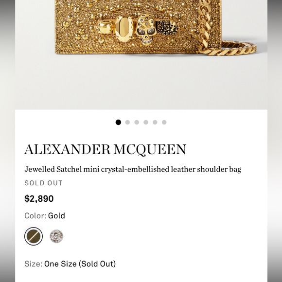 Alexander McQueen Gold Jewelled Crystal Bag - Picture 13 of 13